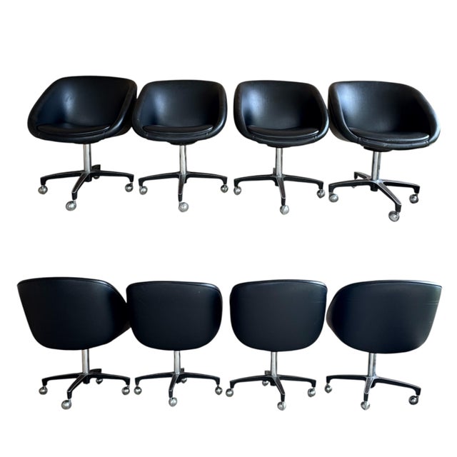 1960s 1960s Set of 4 Mid Century Chromcraft Swivel Pod Chairs on Casters For Sale - Image 5 of 18