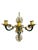 An antique par of French Empire gilt bronze sconces with painted green accents. Lots of intricate detailing. Floral...