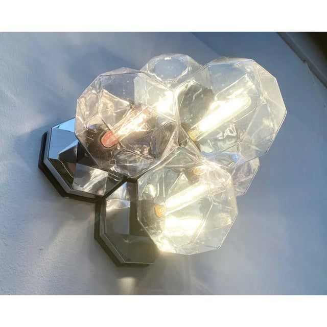 Vintage German Space Age Chrome & Glass Wall or Ceiling Lamp by Motoko Ishii for Staff For Sale - Image 9 of 18