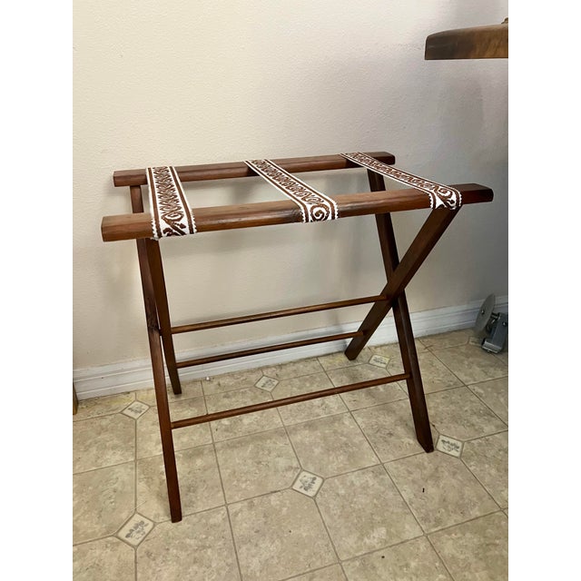 Brown Vintage Folding Luggage Rack For Sale - Image 8 of 8