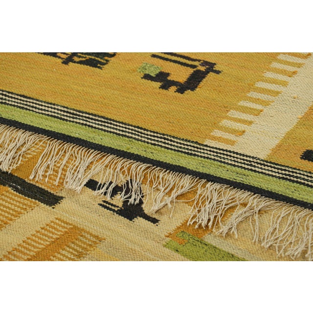 Textile Vintage Scandinavian Kilim With Geometric Patterns | Rug and Kilim For Sale - Image 7 of 7