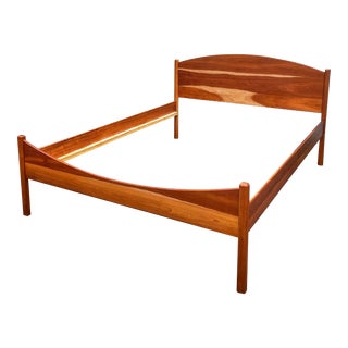 Handcrafted Shaker Style Solid Cherry Queen Size Bed Frame For Sale