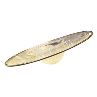 Large Hat-Shaped Centrepiece Plate in Clear Murano Glass, Italy, 1960s For Sale