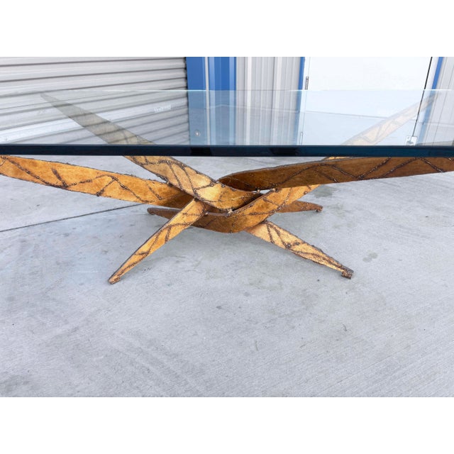 Silas Seandel Mid-Century Sculptural Brass and Glass Coffee Table, 1970s For Sale - Image 11 of 14