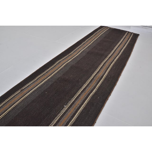 Handwoven Vintage Stripe Kilim Rug For Sale - Image 9 of 10