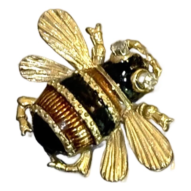 Small Enamel Bumblebee Brooch For Sale