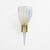 An elegant pair of 1990s italian wall lamps, crafted from fluted, iridescent murano glass with a brass frame. Each lamp...