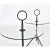 Elegant pair of round Italian modern gueridon side tables. The unique three-legged side tables have a striking sculptural...