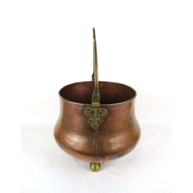 1930s Antique Copper Cauldron Pot For Sale - Image 5 of 7