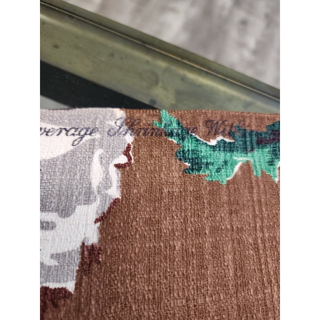 Rare 18 Yards Uncut Vintage 1940's Mid-Century Floral Barkcloth For Sale - Image 10 of 15