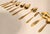 Mid-Century Hollywood Regency Gold Floral Flatware- Set of 72 For Sale - Image 6 of 18