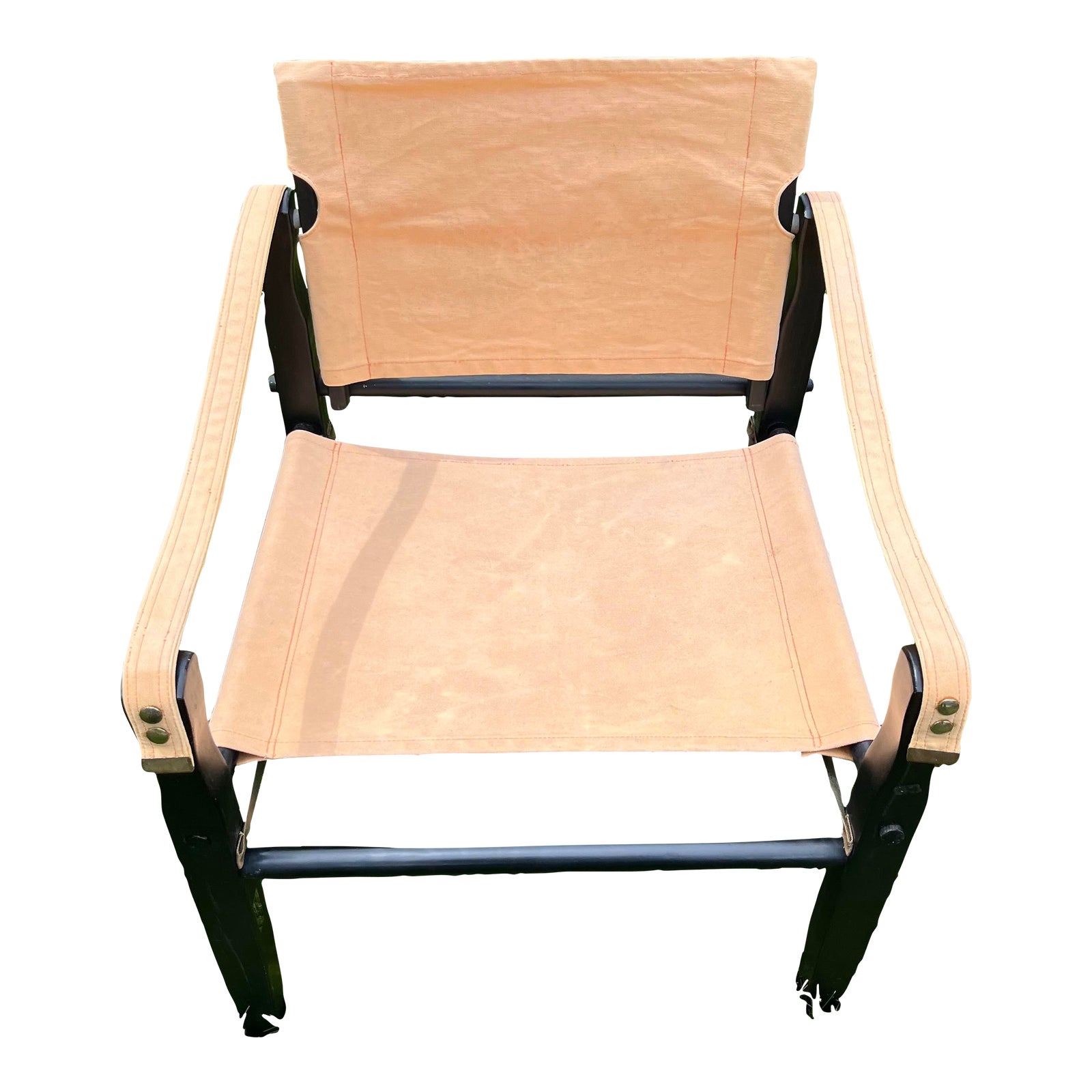 1950s Tan Safari Folding Chair by Gold Medal Folding Furniture Company