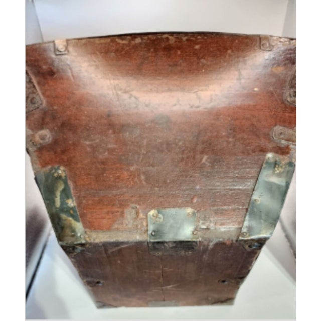 Antique 19th Century Chinese Fir Wood Rice Basket/Bucket, Iron Brackets For Sale - Image 12 of 12
