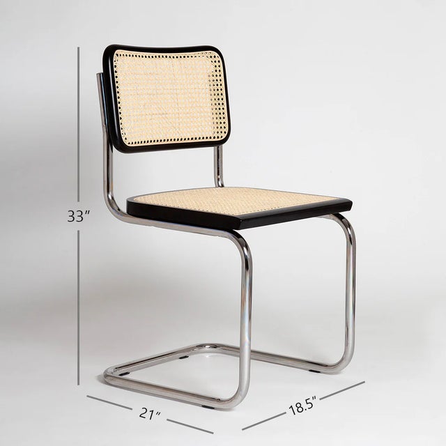 Marcel Breuer Attributed to Marcel Breuer Cesca Caned Dining Chairs - Black X4 - Like New For Sale - Image 4 of 14
