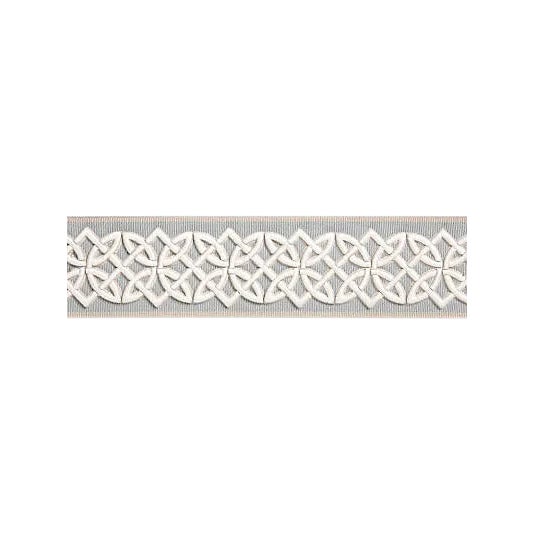 Scalamandre Celtic Embroidered Tape, Mineral Fabric For Sale