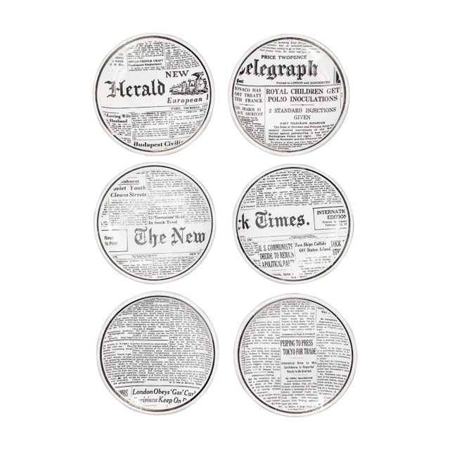 1950s Mid Century Modern Italian Porcelain Bucciarelli Milano Coasters- Set of 6 For Sale - Image 5 of 5