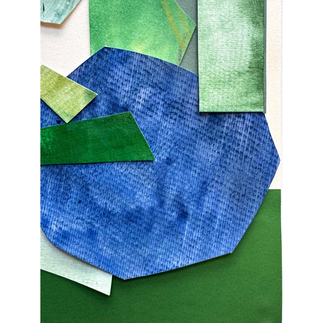 Blue "Mr. Sunshine" Original Framed Collage on Paper by Zac Woodiel For Sale - Image 8 of 12