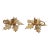 Vintage Brass Poinsettia Candle Holder Pair For Sale