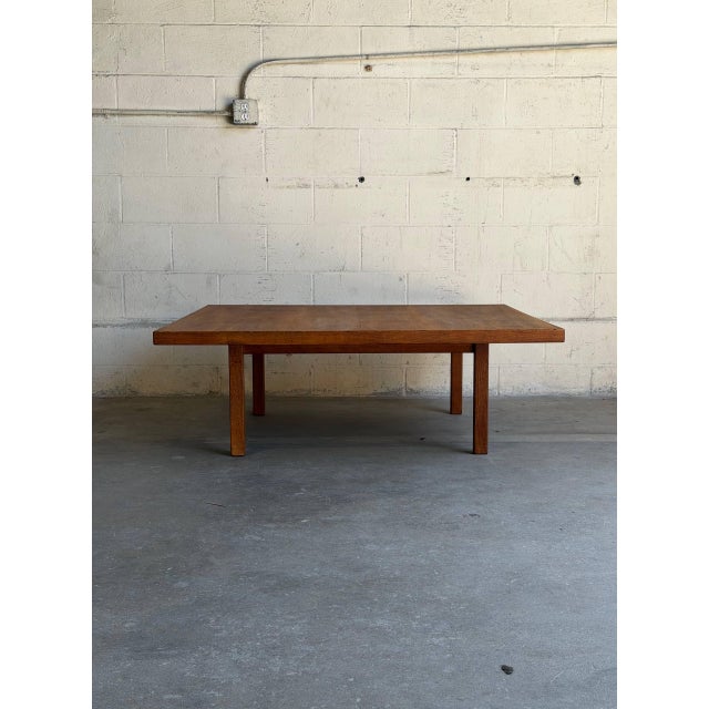 Mid-Century Modern Large Danish Mid Century Modern Oak Square Coffee Table Scandinavian Low Table For Sale - Image 3 of 9