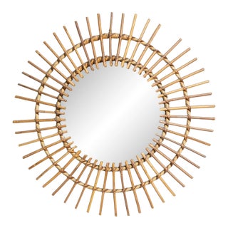 19th Century France Tan Bamboo Mirror For Sale