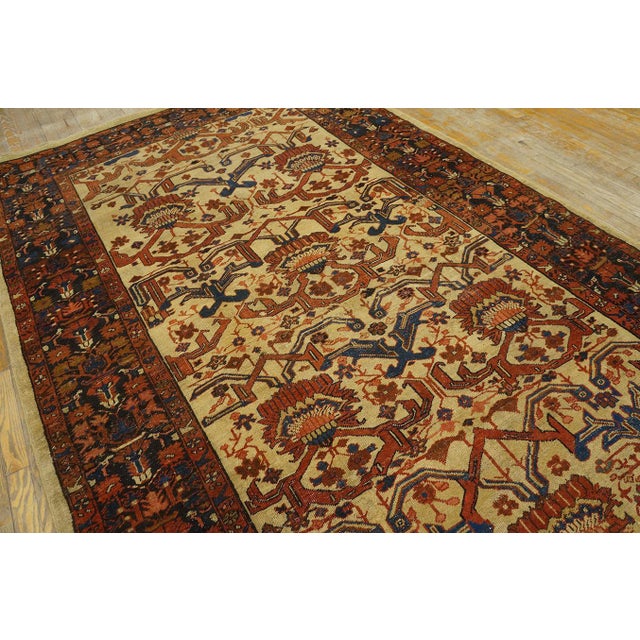 Breathtaking Antique Persian Bakshaiesh Rug on Ivory Background Color With Geometric Design For Sale - Image 10 of 12