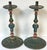Pair Tuscan Polychrome Wooden Altar Candlesticks, Worn Patina, 18th / 19th C. For Sale - Image 15 of 17