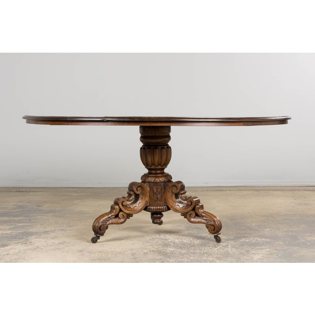 19th Century French Renaissance Revival Pedestal Center Table For Sale - Image 12 of 16