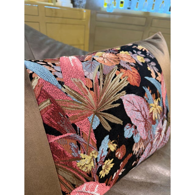 Textile Tropical Mocha Velvet Cushion Cover For Sale - Image 7 of 16