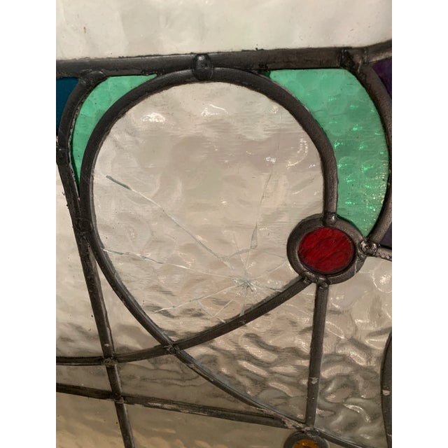 Vintage Mid 20th Century Stained Glass Window For Sale - Image 9 of 12