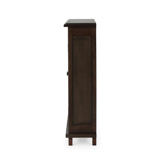 2020s Rustic Farmhouse Side Cabinet - Walnut Finish For Sale - Image 5 of 9