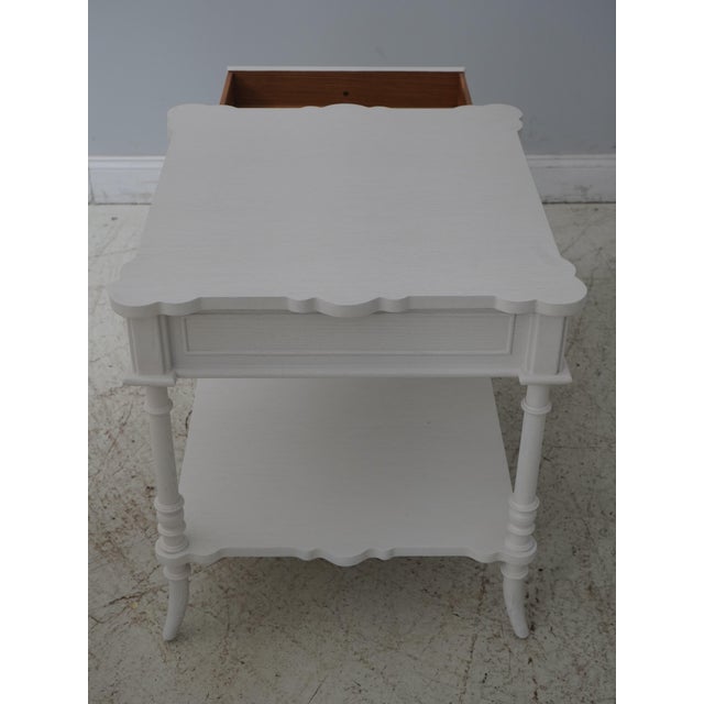 White Pair Jonathan Charles Country French White End Tables For Sale - Image 8 of 12