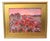 Vintage Red Truck in Field Painting Including the Antiqued Gold Wood Frame For Sale In Los Angeles - Image 6 of 6