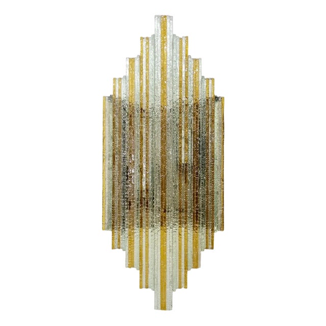 Italian Modern Stacked Murano Glass Wall Lamp attributed to Poliarte, Italy, 1970s For Sale