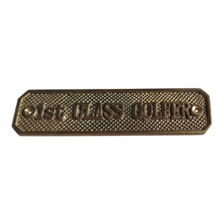Vintage Brass "1st Class Golfer" Plaque For Sale