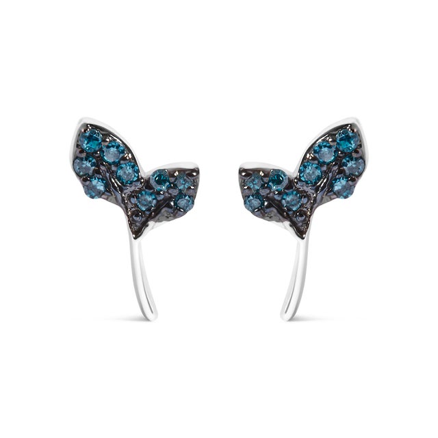 Imbue your ensemble with the enchanting allure of nature captured in these exquisite earrings. Crafted from 925 sterling...