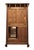 Vintage Antique English Walnut La Baule Escoublac Gothic Jacobean 49" Mirrored Wine Storage Bar / Cupboard For Sale - Image 10 of 12