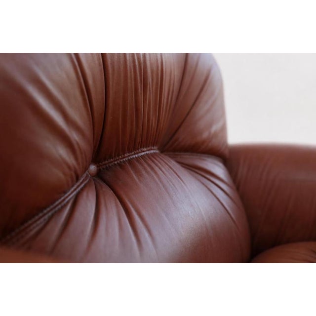 Animal Skin Vintage Italian Chairs in Leather, 1970s, Set of 2 For Sale - Image 7 of 8