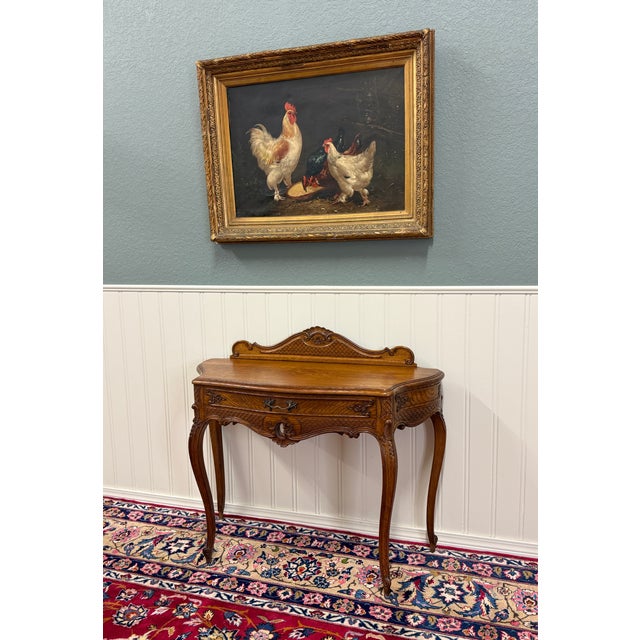 Antique French Oak Louis XV Style Entry Console or Hall Table With Drawer c.1930 For Sale - Image 13 of 18