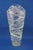 Large transparent blown glass vase from Murano, with white reticulated glass paste applications, creating a decorative web...