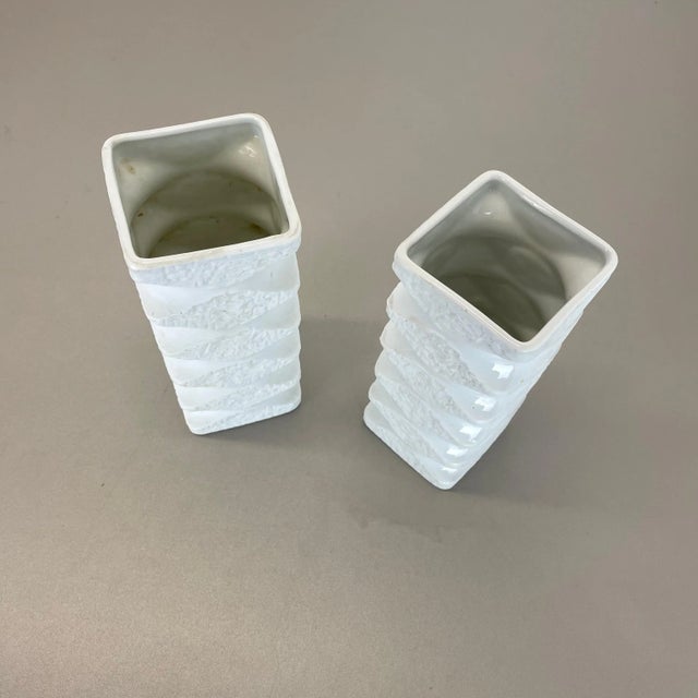 Original Porcelain Op Art Vases by Royal Bavaria KPM, Germany, 1970s, Set of 2 For Sale - Image 12 of 18