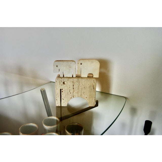 Stone Elephant Group in Travertine by Enzo Mari for Fratelli Mannelli, 1970, Set of 3 For Sale - Image 7 of 8