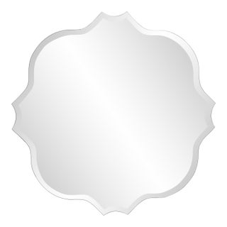 Frameless Scalloped Mirror Large For Sale