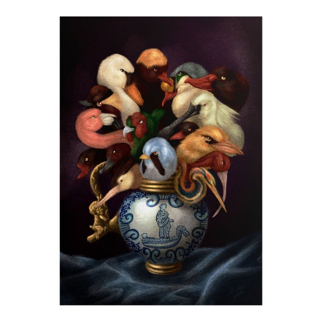 Birds of Belgium, Fine Art, Original, Artist Signature Alieska & Jose For Sale