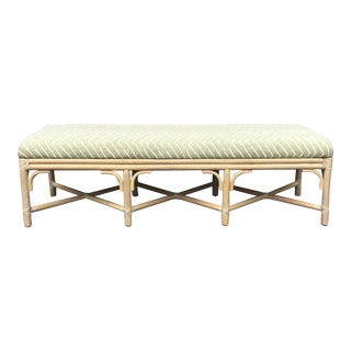 Vintage McGuire Rattan Bench For Sale