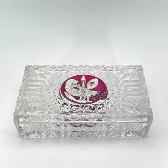 Hofbauer “Byrdes” Ruby Crystal 7-Inch Rectangular Lidded Jewel Box/Trinket Box (Vintage 1970’s-1990’s, Original Foil Label) For Sale - Image 4 of 16