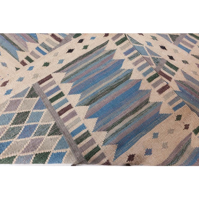 Exemplifying the timeless appeal of Scandinavian design, this contemporary Swedish flat weave rug offers a compelling...
