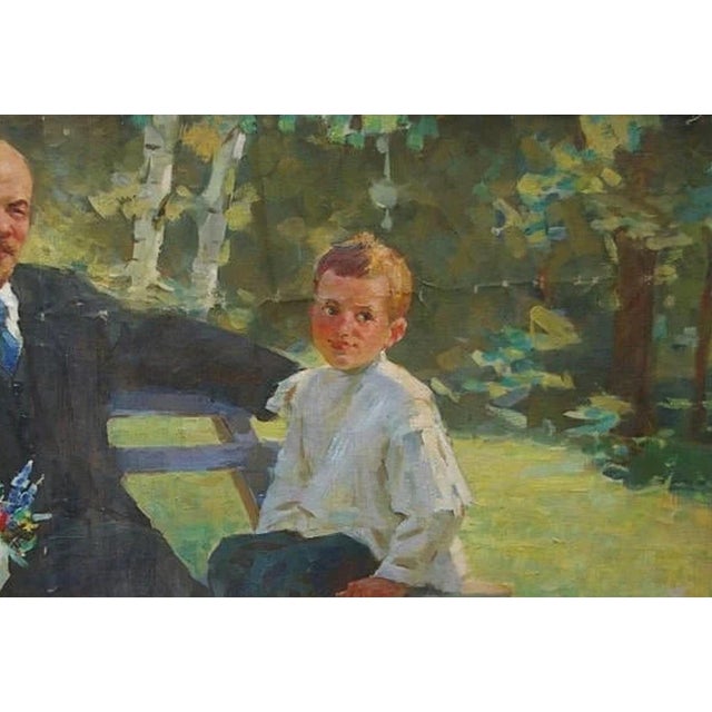 Realism Lenin Portrait Oil Painting, Soviet Socialist Realism Art, 1970s 100-149 For Sale - Image 3 of 6
