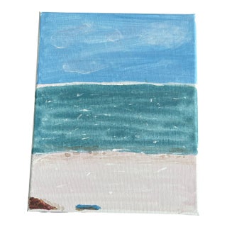 1970s Abstract Sea Scape Original Painting on Canvas For Sale