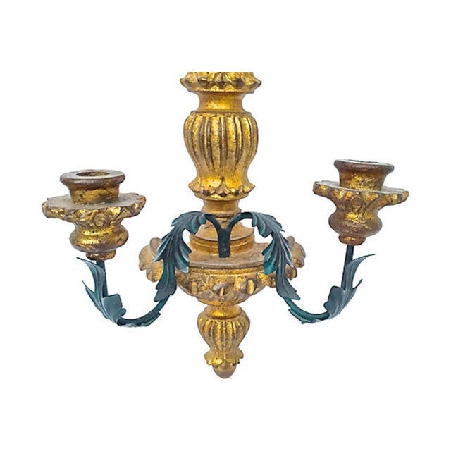 Traditional Vintage Giltwood Acanthus Candle Sconce For Sale - Image 3 of 4