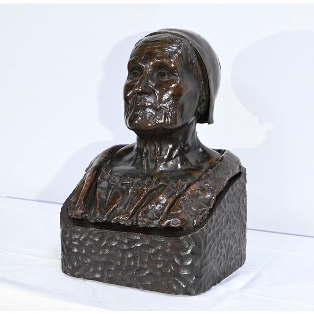 G.Demée, Large Bust of Breton, Late 1800s, Bronze For Sale - Image 3 of 18